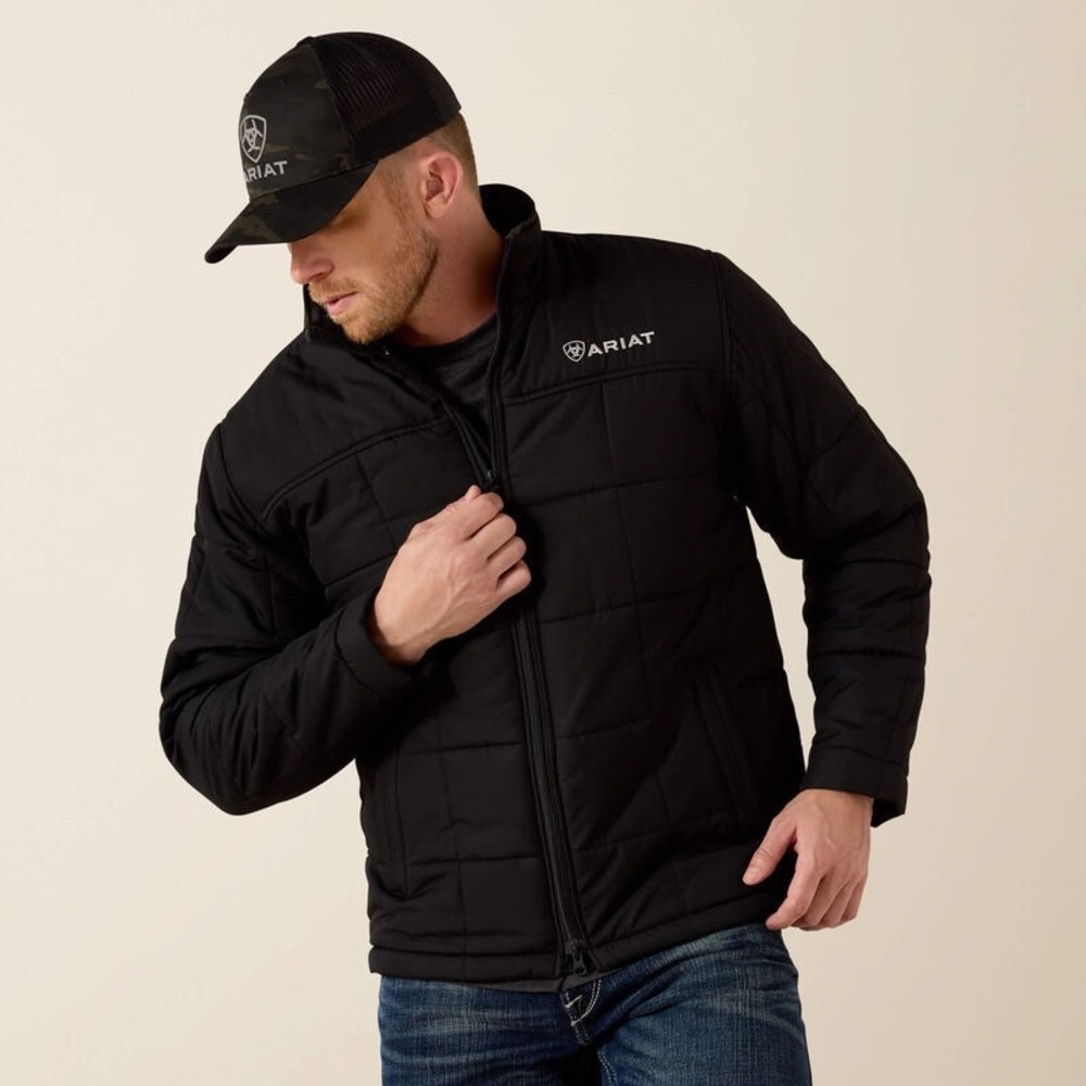 Ariat Mens Crius Insulated Jacket Black Quilted‎ Puffer Coat XXL Greater Arm Mob